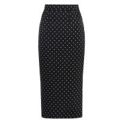 Dolce & Gabbana Polka-dot Silke Pennkjol Black, Dam