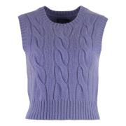 Polo Ralph Lauren Kabelstickad Ull Kashmirväst Purple, Dam