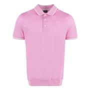 Paul & Shark Bomull Polo Skjorta Ribbade Kanter Pink, Herr