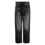 R13 Straight-leg Jeans Black, Dam