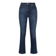 Frame Straight Cut Cotton Jeans Blue, Dam