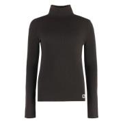 Burberry Räfflad Ull Turtleneck Sweater Brown, Dam