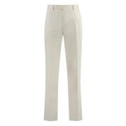 Ermenegildo Zegna Bomull Chino Byxor med Bakfickor Beige, Herr