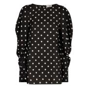 Nina Ricci Polka-dot Mini-Klänning med Nyckelhål Bak Black, Dam