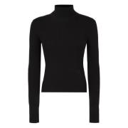 Patou Räfflad Turtleneck Tröja Black, Dam