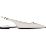 Dolce & Gabbana Spetsig Tå Slingback Pumps med Utskuren Detalj White, ...