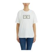 Elisabetta Franchi Bomull Patch Logo T-Shirt White, Dam