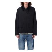 Studio Nicholson Svart Corduroy Krage Kort Jacka Black, Herr