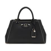 Guess Anadela 3 Fack Satchel Väska Svart Black, Dam