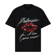 Balmain Stilren T-shirt Black, Dam