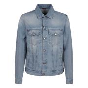 Brunello Cucinelli Klassisk Denimjacka med Metallknappar Blue, Herr