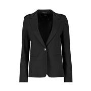 Marella Svart Jersey Blazer med Reverskrage Black, Dam