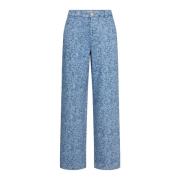 Part Two Denim Rose Wide Leg Jeans Blue, Dam