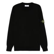 Stone Island Avslappnad Stickad Tröja Black, Herr