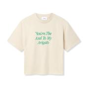 Axel Arigato My Axel T-shirt med tryck Beige, Dam