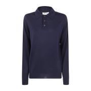 Maison Margiela Klassisk Polo Tröja för Män Blue, Dam