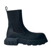 Rick Owens Läder Traktor Boots med Track Yttersula Black, Herr