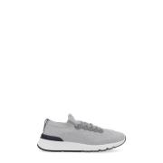 Brunello Cucinelli Grå Tech Fabric Sneakers Gray, Herr