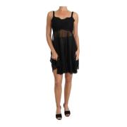 Dolce & Gabbana Elegant blommig spets chemise klänning Black, Dam