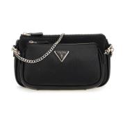 Guess Stilren Mini Crossbody Väska med Logo Black, Dam