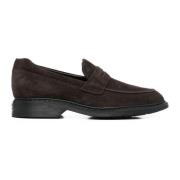 Hogan Brun Läder Loafer Sko Brown, Herr