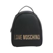 Moschino Svart Snygg Ryggsäck med Metall Detaljer Black, Dam