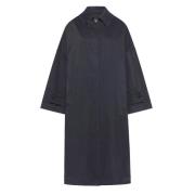 Momoni Oversized Trenchcoat i Navy Blue, Dam