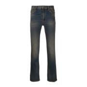 Balenciaga Straight-Leg Jeans med Stonewashed Finish Blue, Herr