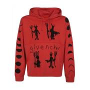 Givenchy Bomulls-hoodie med logotypdetalj Red, Herr