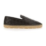 Bottega Veneta Läder Slip-On Espadriller med Intreccio Motif Brown, Da...