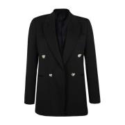 Lanvin Ull Blazer Revers Krage Kvinnor Black, Dam