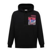 Valentino Neon Universe Sweatshirt med Dragsko Huva Black, Herr