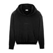 Saint Laurent Hooded Cotton Sweatshirt with Logo Detail Black, Herr