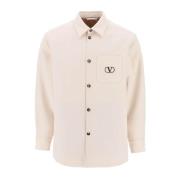 Valentino Garavani Signaturulljacka med Vlogo-patch Beige, Herr