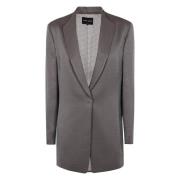 Giorgio Armani Micro Jacquard Viscose Cupro Jacka Gray, Dam