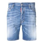 Dsquared2 Blå Slim Fit Shorts Höj Stil Blue, Herr