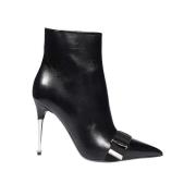 Tom Ford Spetsig Tå Läder Ankelstövlar Stiletto Black, Dam