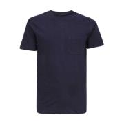 Les Deux Räfflad Crew-neck T-shirt med Framficka Blue, Herr