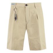 Paul & Shark Linne Bomull Bermuda Shorts Beige, Herr