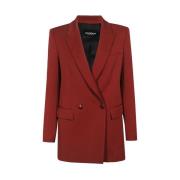 Dondup Dubbelknäppt blazer med fickor Red, Dam