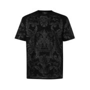 Versace Jacquard Crew-neck T-shirt Black, Herr