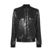 John Richmond Rhinestone Bomber Jacket Black, Dam