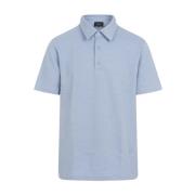 Brioni Lead Sky Blue Polo Shirt Blue, Herr