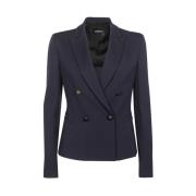 Dondup Dubbelknäppt blazer med framfickor Blue, Dam