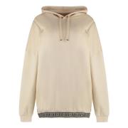 Wolford Logo Detalj Oversize Hoodie Beige, Dam