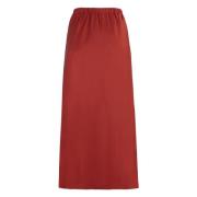 Zimmermann Flared Linen Skirt Elastic Waistband Red, Dam