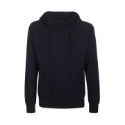 Emporio Armani Cashmere Stickad Hoodie Blue, Herr