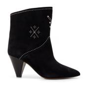 Isabel Marant Studded Suede Ankelboots Black, Dam