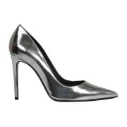 Roberto Festa Metallic Leather Stiletto Pumps Fw22 Gray, Dam