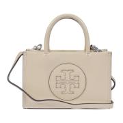 Tory Burch Svart Mini Shoppingväska med Justerbar Rem Beige, Dam